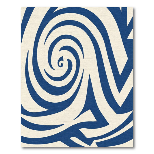 Deep Blue Swirl Abstract Rug