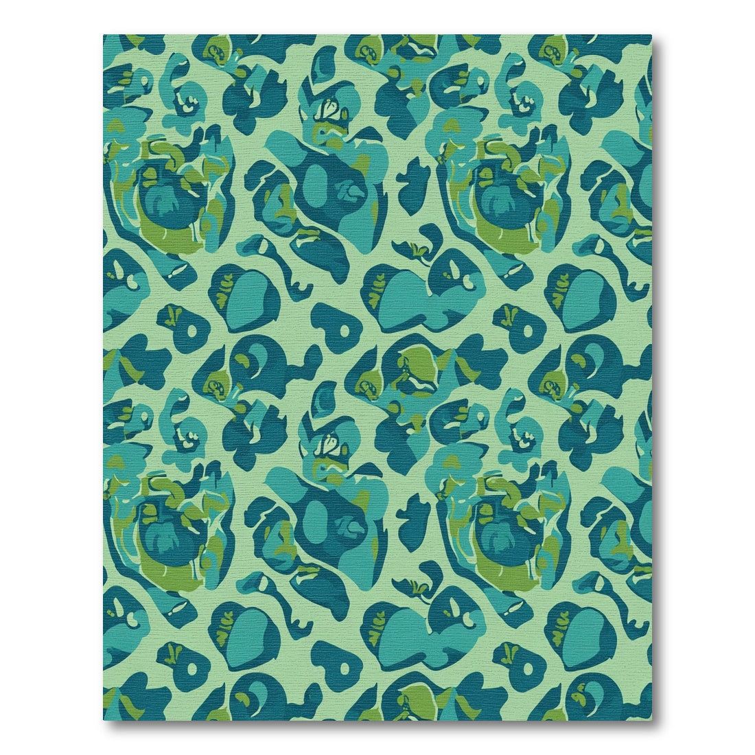 Teal Green Abstract Organic Forms Rug