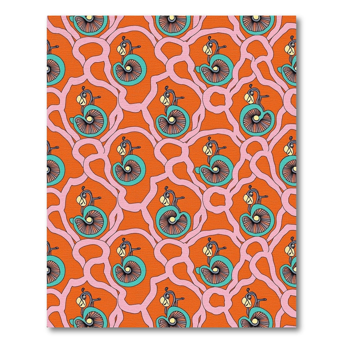 Orange Pink Teal Whimsical Creature Rug