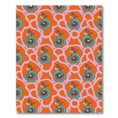 Orange Pink Teal Whimsical Creature Rug