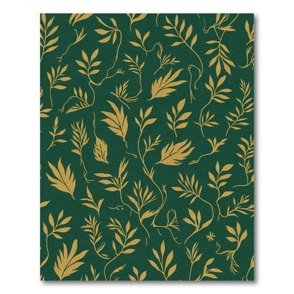 Emerald Green Botanical Leaf Vines Rug
