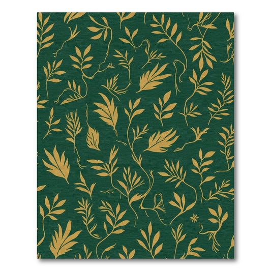 Emerald Green Botanical Leaf Vines Rug