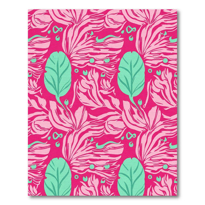 Hot Pink Tropical Floral Sweep Rug