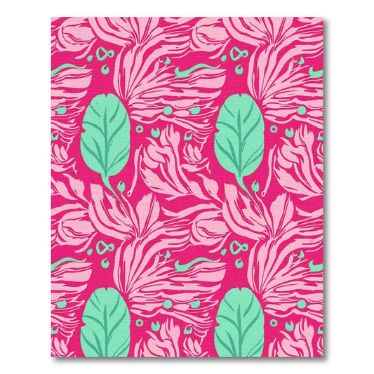 Hot Pink Tropical Floral Sweep Rug