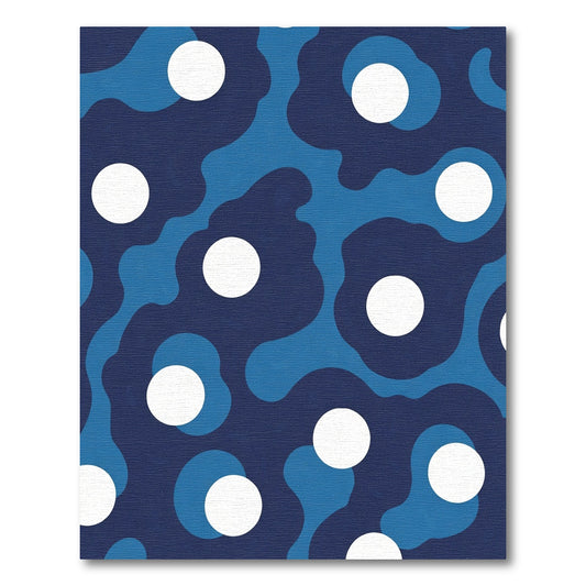 Navy Blue Abstract Polka Dot Rug