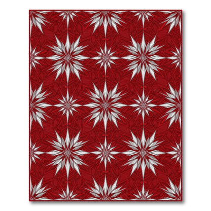 Red Starburst Geometric Red Area Rug