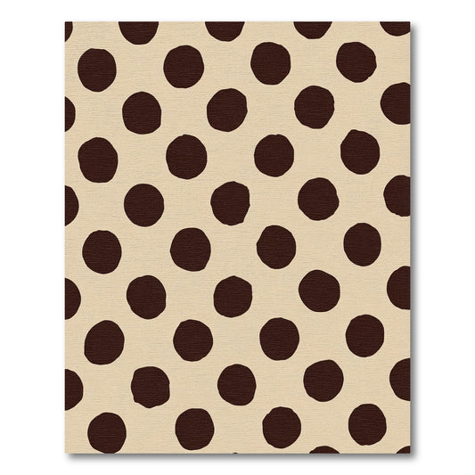Dark Brown Polka Dot Cream Rug