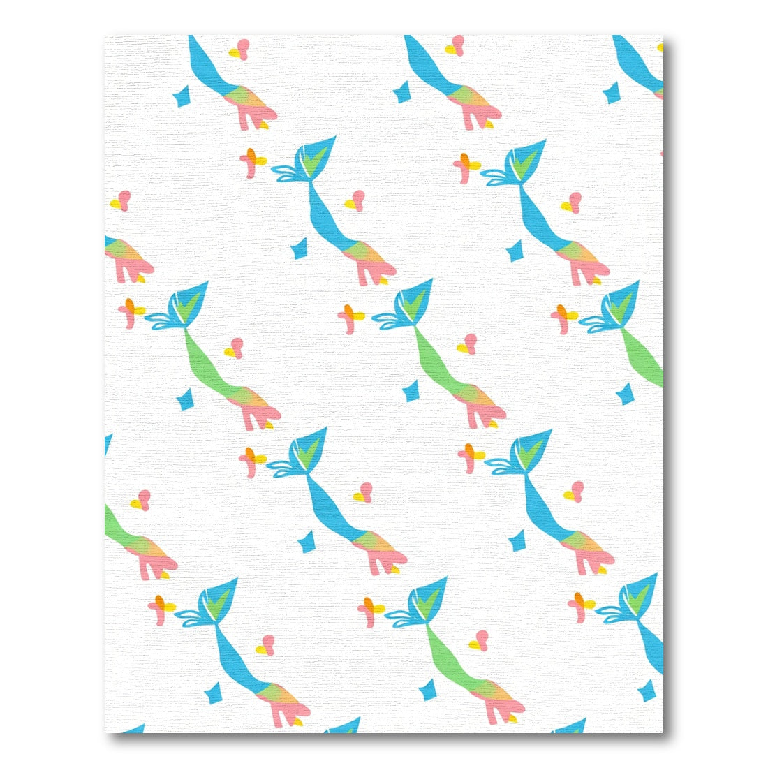 Whimsical Aqua Pink Teal Whale Tail Rug