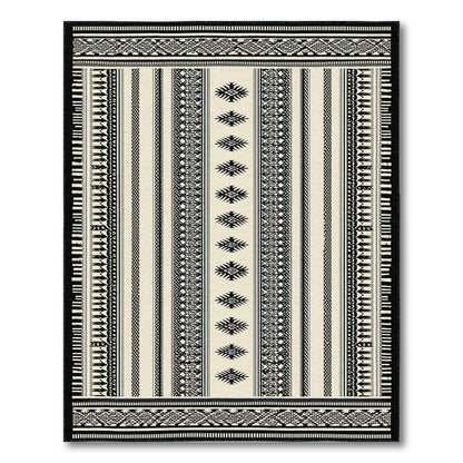 Black White Heritage Tribal No. 61 Area Rug