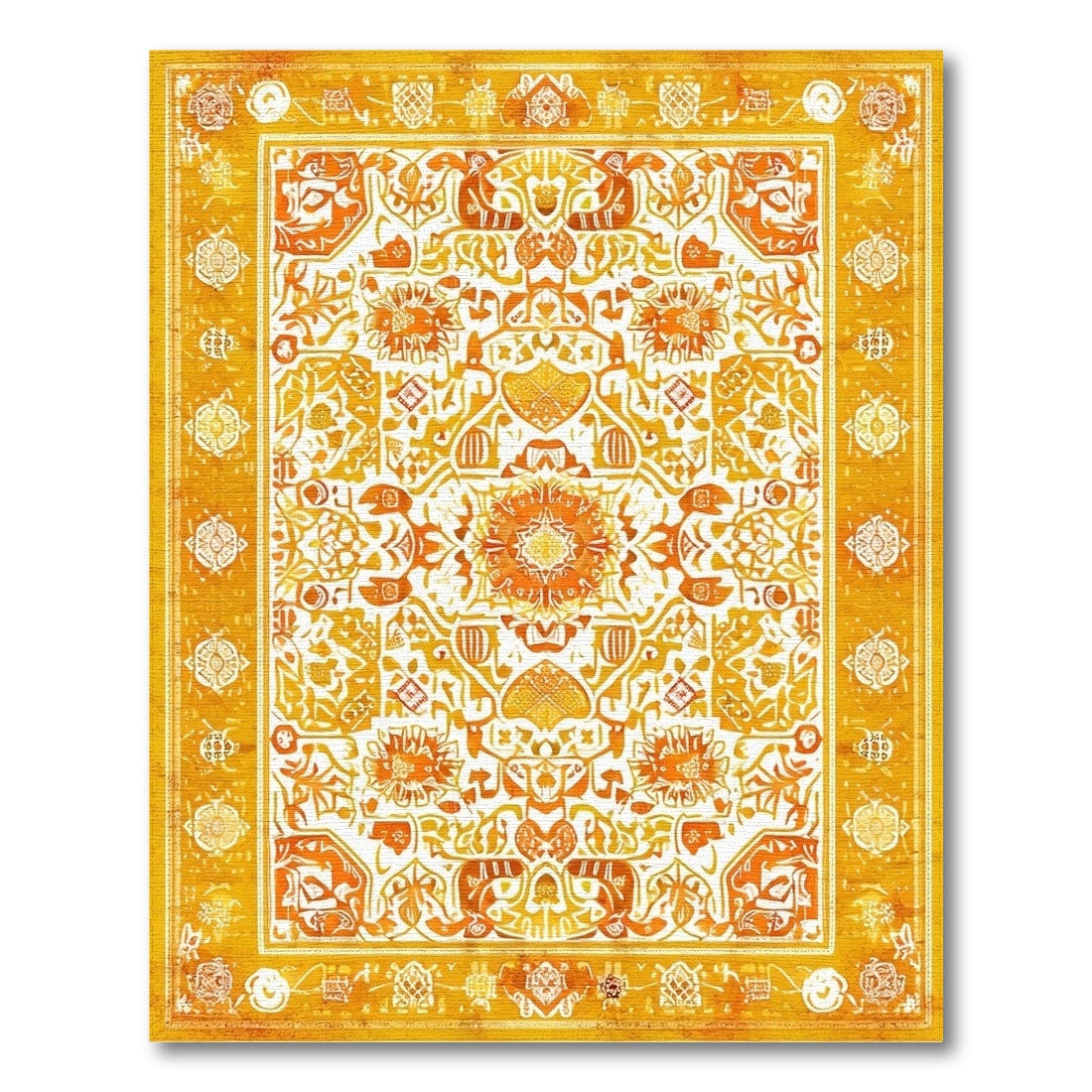 Yellow Traditional Persian Area Rug