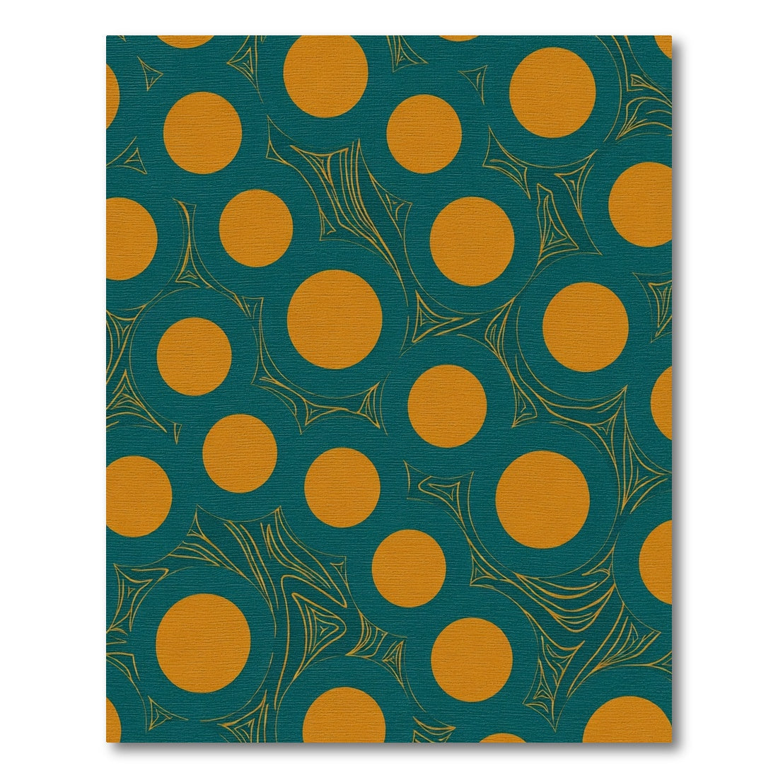 Teal Orange Polka Dot Swirl Rug