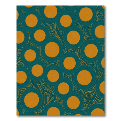 Teal Orange Polka Dot Swirl Rug