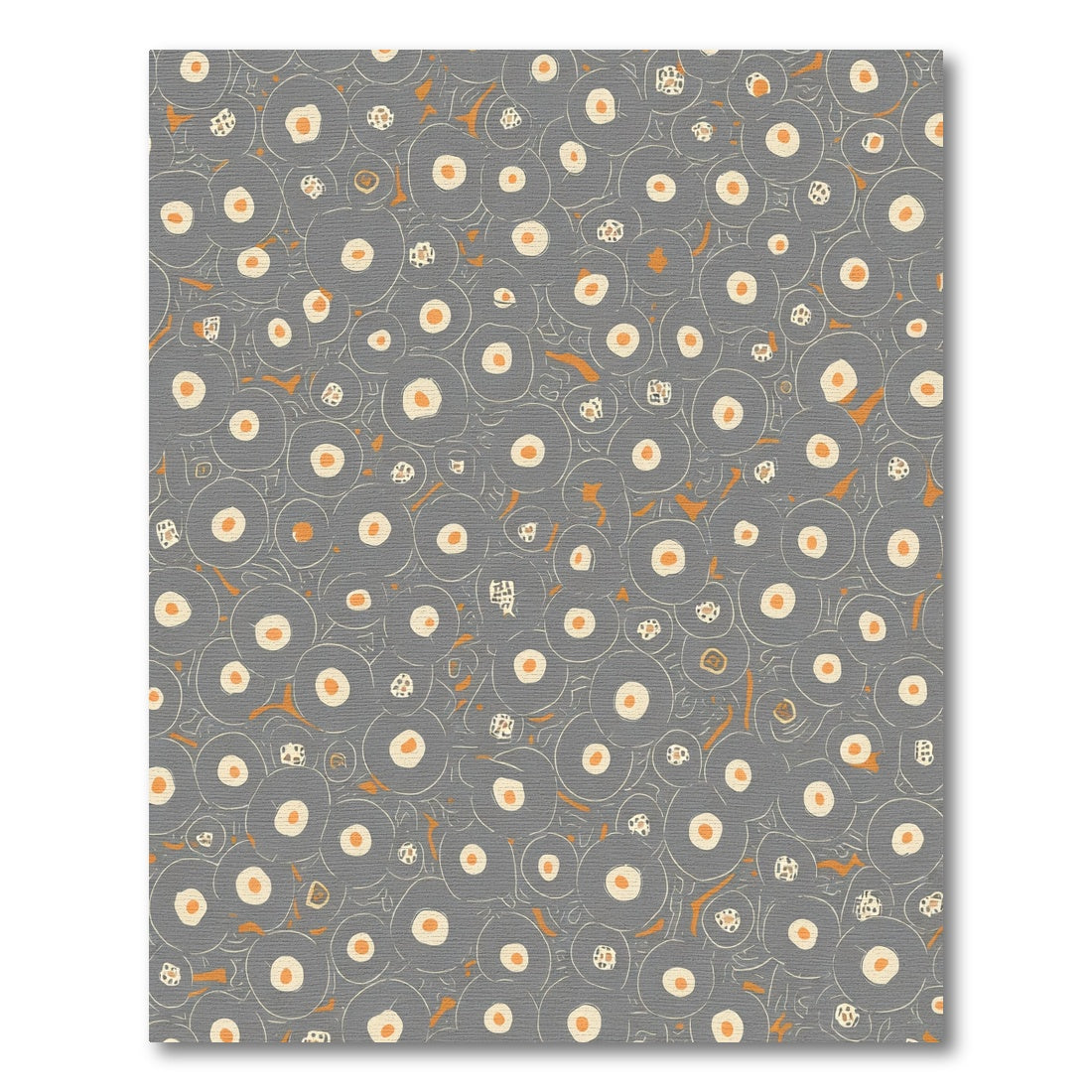Gray Orange Ring Scatter Rug