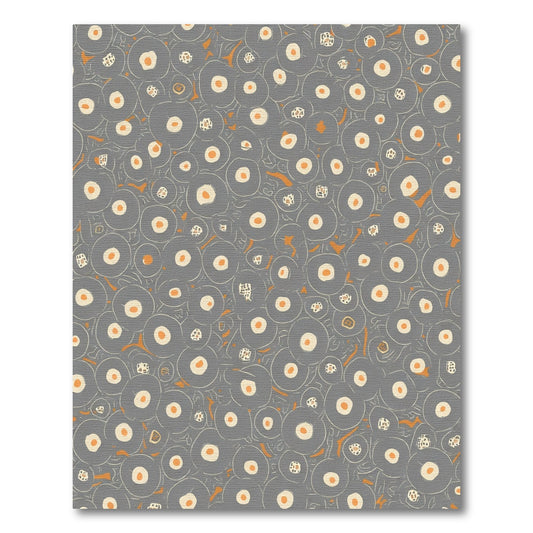 Gray Orange Ring Scatter Rug