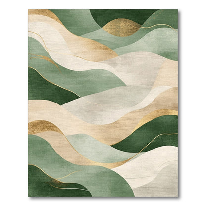 Abstract Area Green Abstract Wave Area Rug
