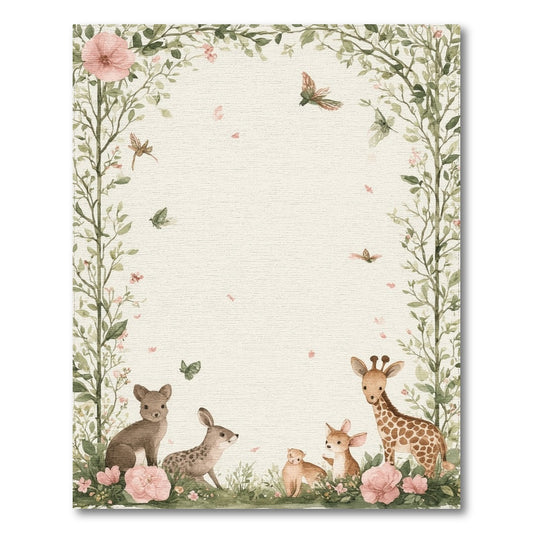 Woodland Baby Animals Kids Area Rug