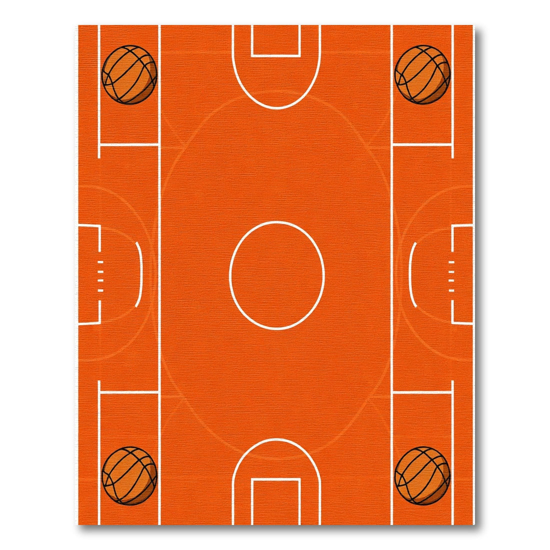 Retro Basketball Court Scene Rug