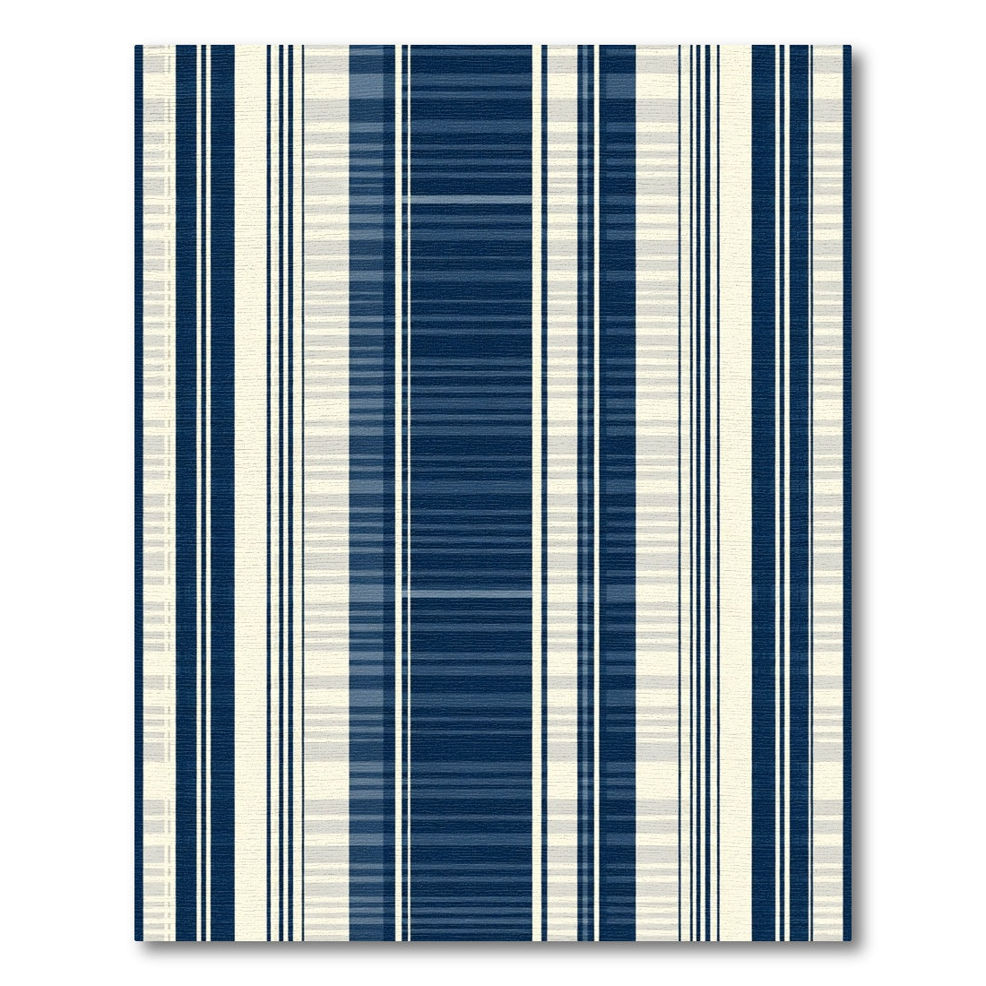 Navy Cream Vertical Stripe Rug