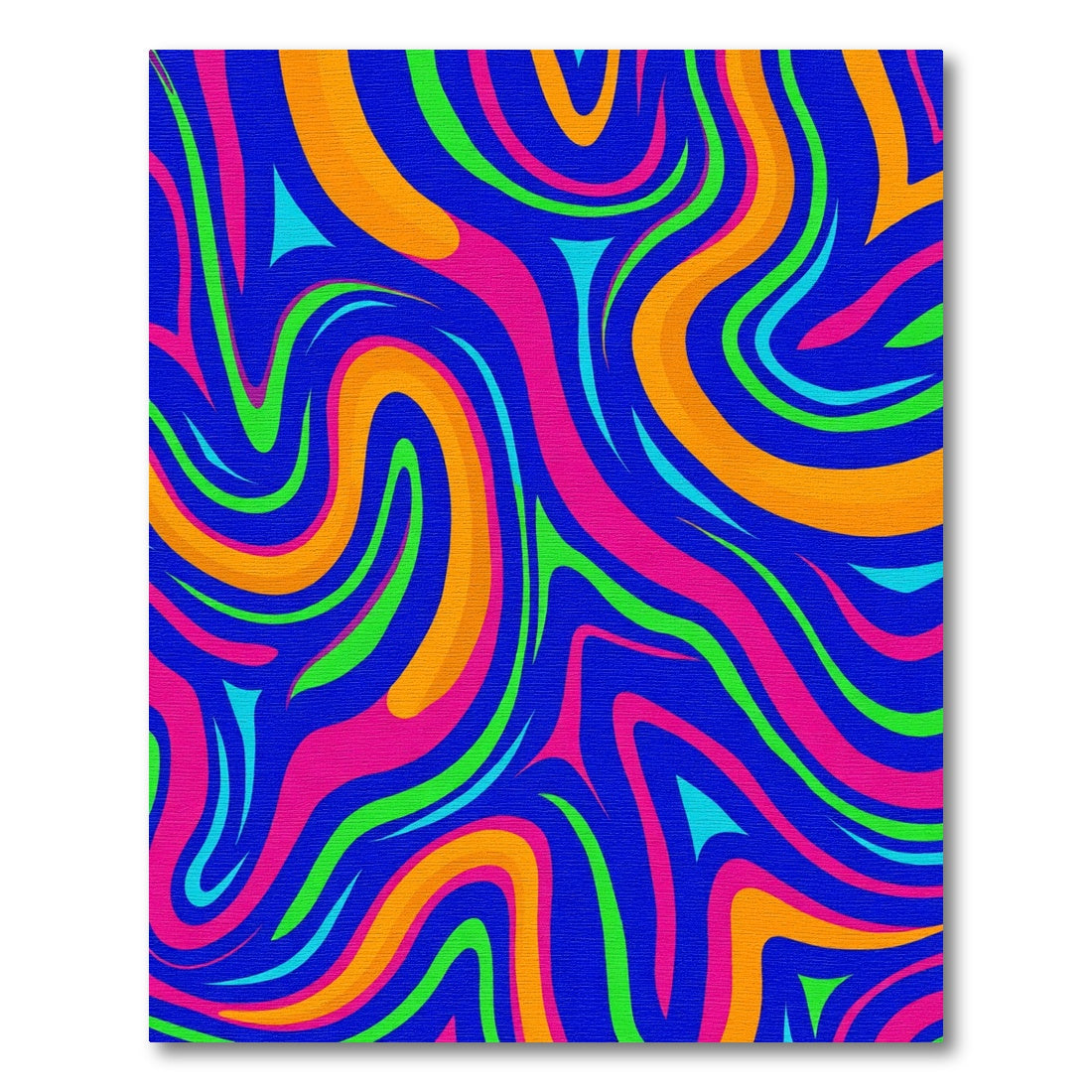 Vibrant Swirling Waves Multi-Color Rug