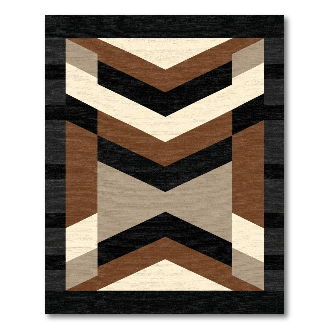 Geometric Chevron Stripes Earth Tones Rug