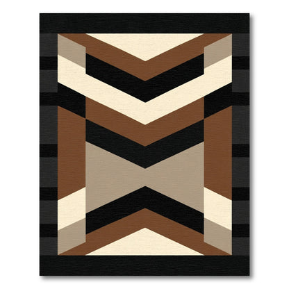 Geometric Chevron Stripes Earth Tones Rug