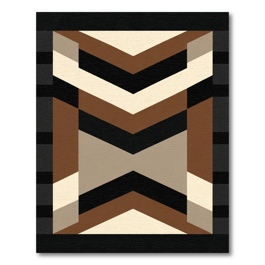 Geometric Chevron Stripes Earth Tones Rug