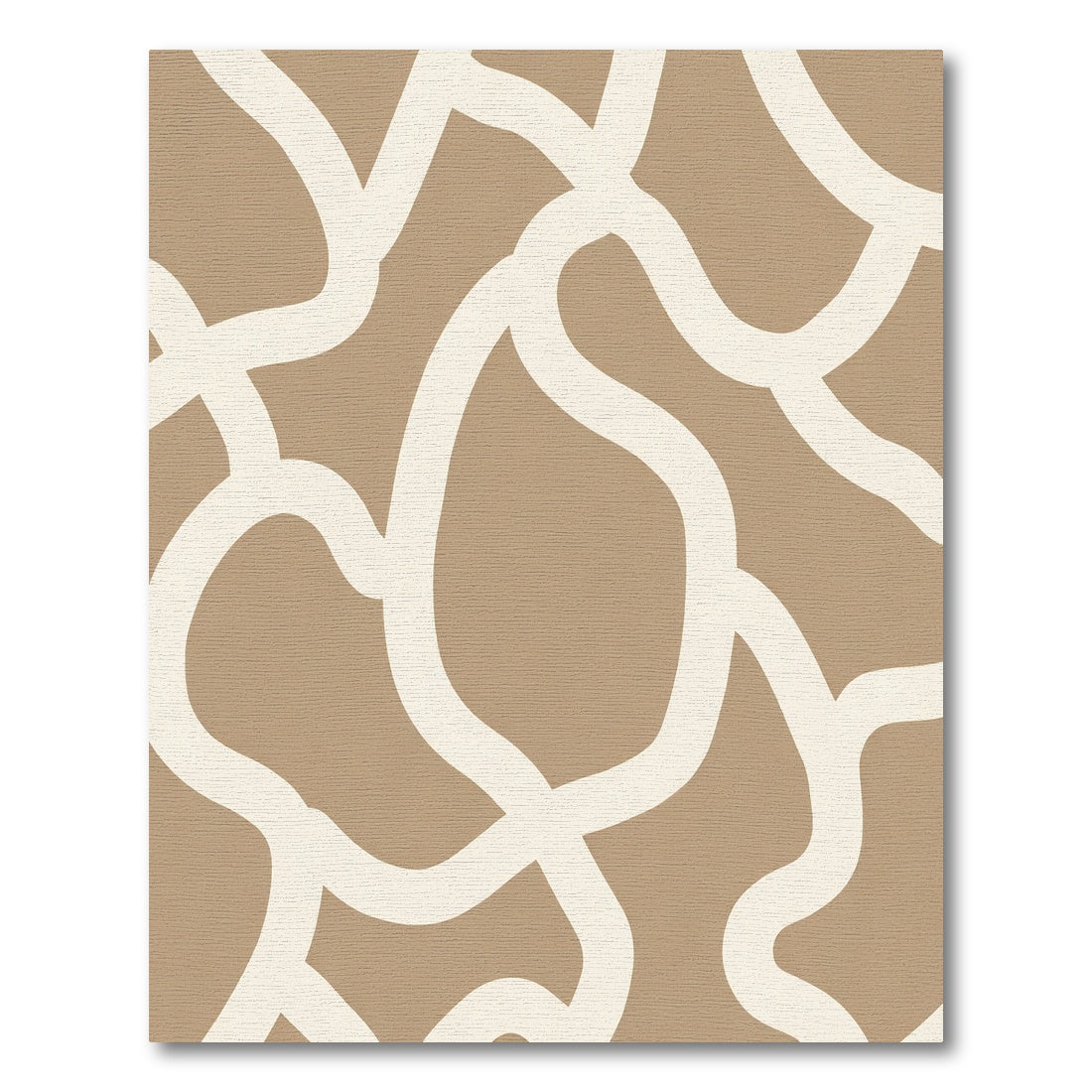 Tan and Cream Abstract Organic Lines Rug