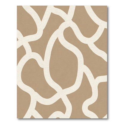 Tan and Cream Abstract Organic Lines Rug