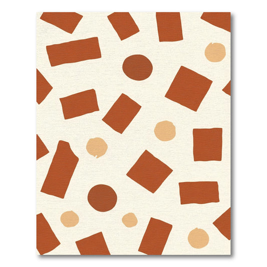 Earthy Terracotta Abstract Shapes Rug