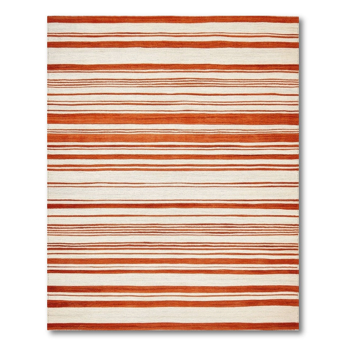 Orange Striped Orange Striped Geometric Area Rug