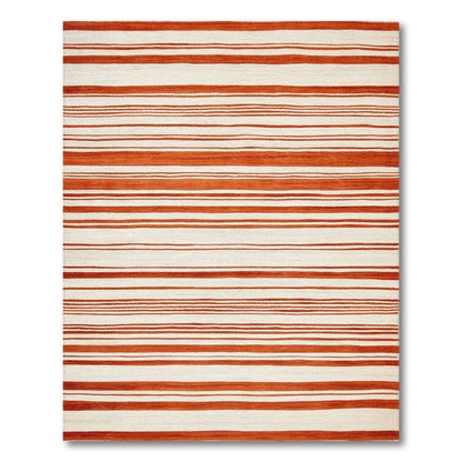 Orange Striped Orange Striped Geometric Area Rug