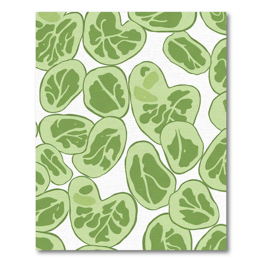 Leaf Scattered Soft Green Art Rug