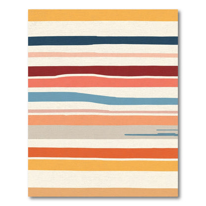 Warm Earthy Tone Abstract Stripe Rug