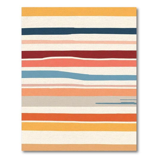 Warm Earthy Tone Abstract Stripe Rug