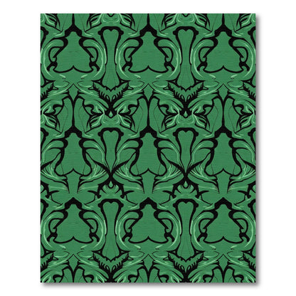 Emerald Green Art Nouveau Swirl Rug