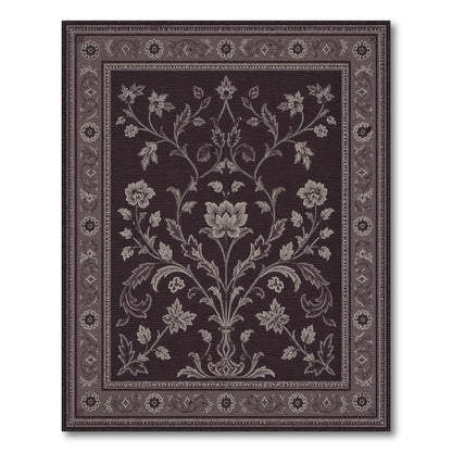 Purple Floral Vintage Area Rug