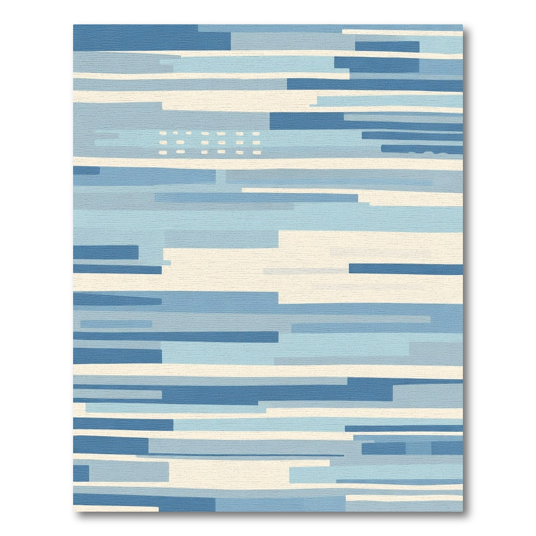 Abstract Blue And Cream Lines Rug