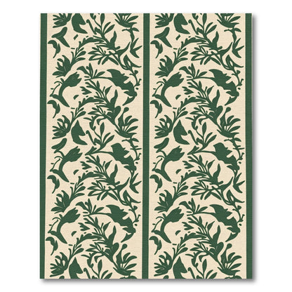 Verdant Green Floral Outline Rug