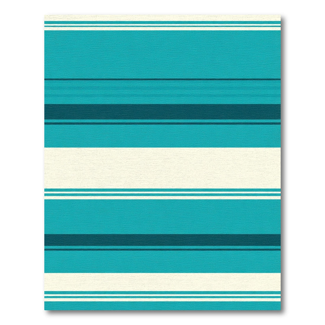 Aqua Cream Horizontal Stripe Rug
