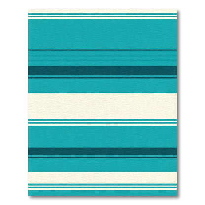 Aqua Cream Horizontal Stripe Rug