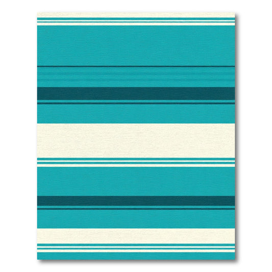 Aqua Cream Horizontal Stripe Rug
