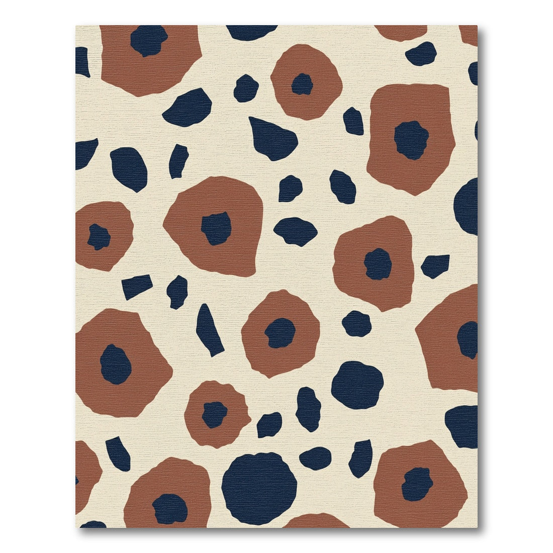 Terracotta Navy Bloom Scatter Rug
