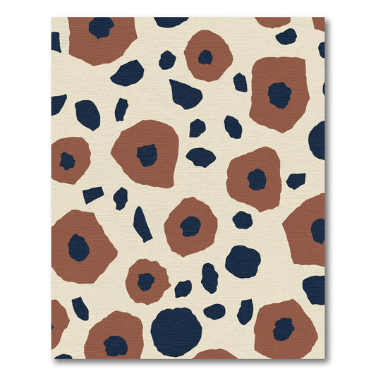 Terracotta Navy Bloom Scatter Rug