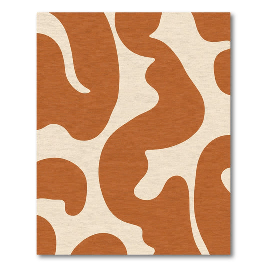 Terracotta Cream Organic Swirl Rug