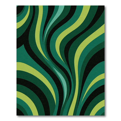 Emerald Green Abstract Swirl Rug