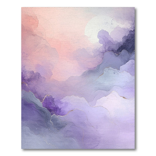 Purple Abstract Cloud Area Rug