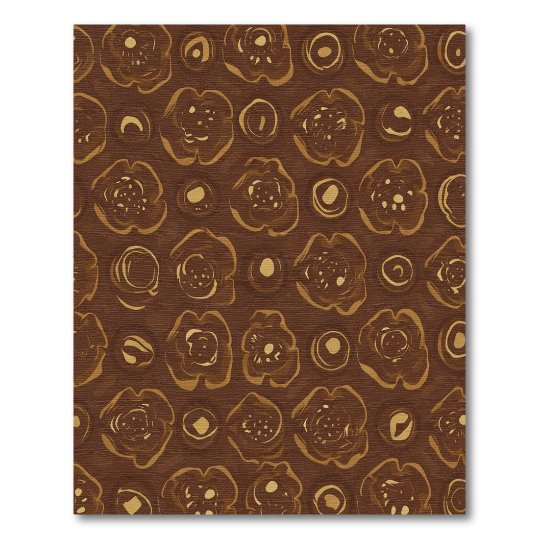 Earthy Brown Floral Abstract Rug
