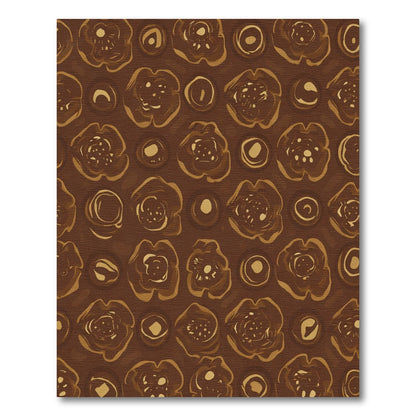 Earthy Brown Floral Abstract Rug