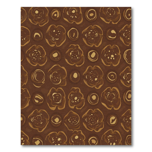 Earthy Brown Floral Abstract Rug