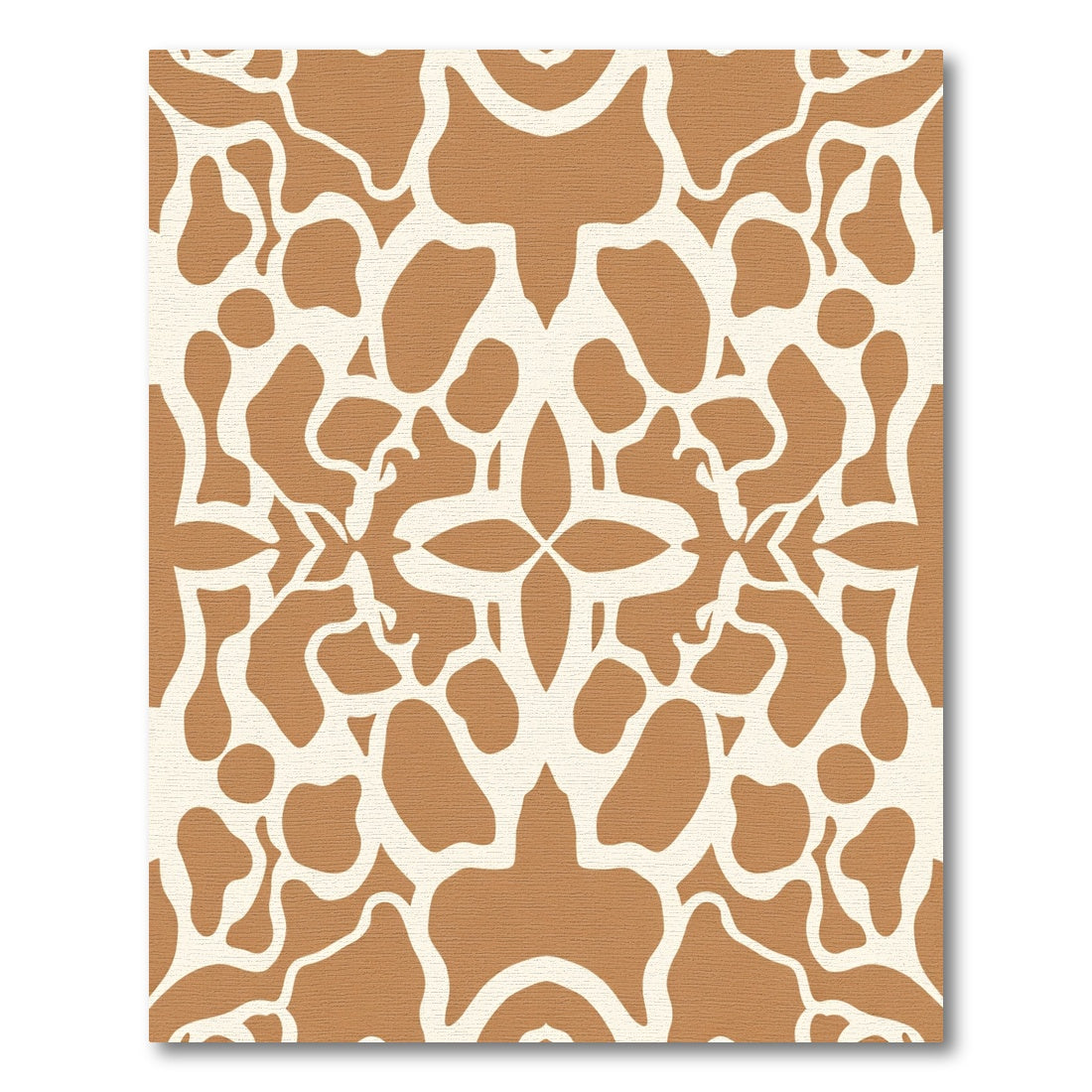 Brown White Organic Bloom Mandala Rug